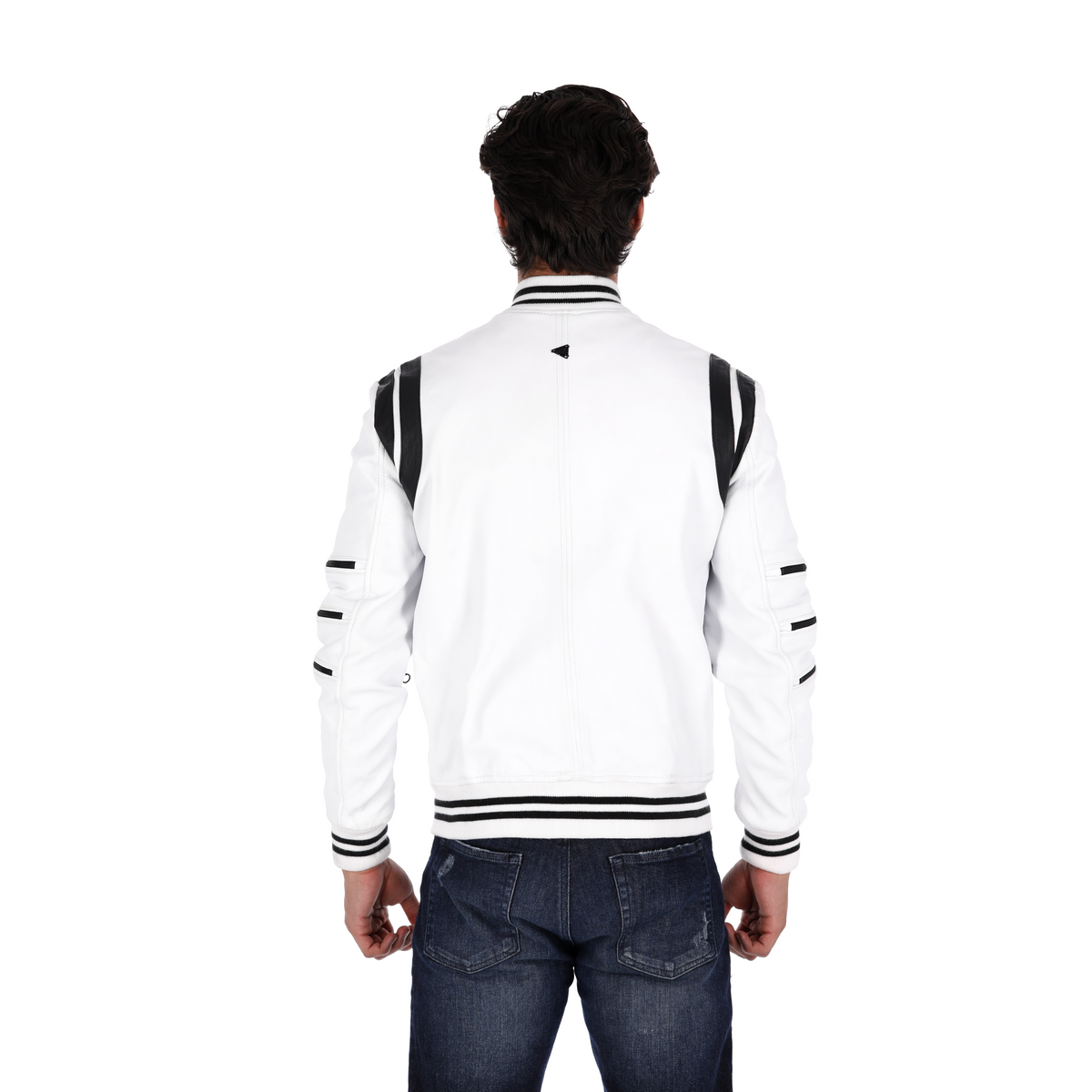 Chaqueta de Cuero Blanco Gamba Marca La Chaqueteria