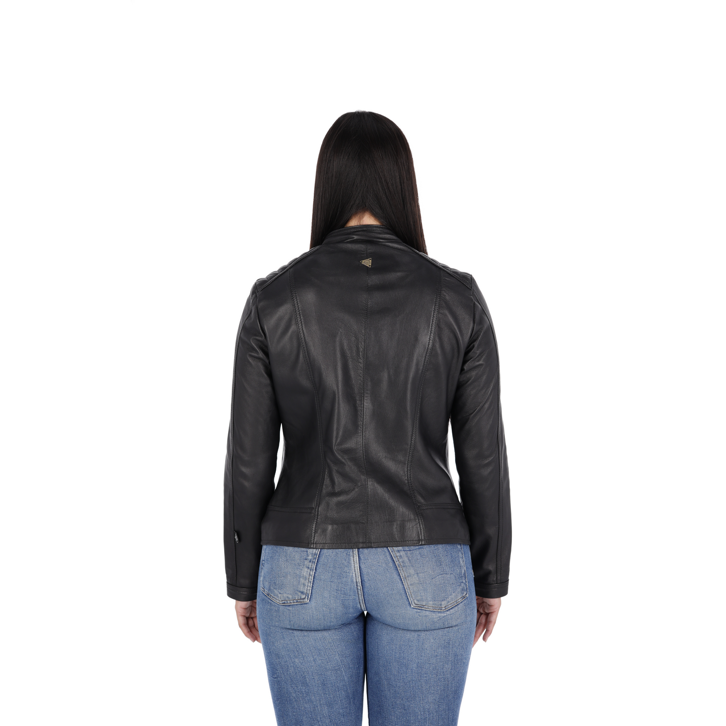 Chaqueta en Cuero Negro W103