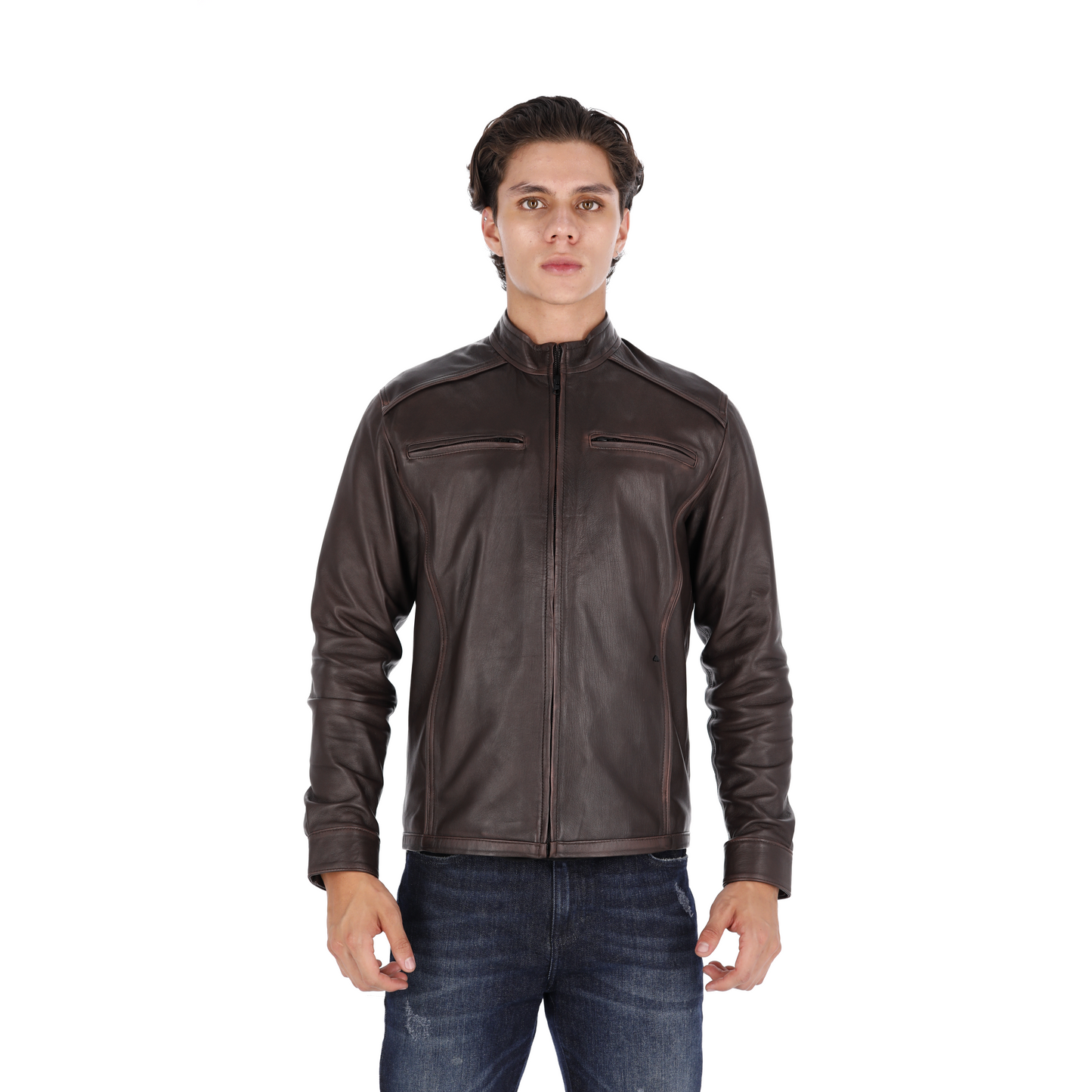 Chaqueta de Cuero Marrón LCHL33 Marca La Chaqueteria