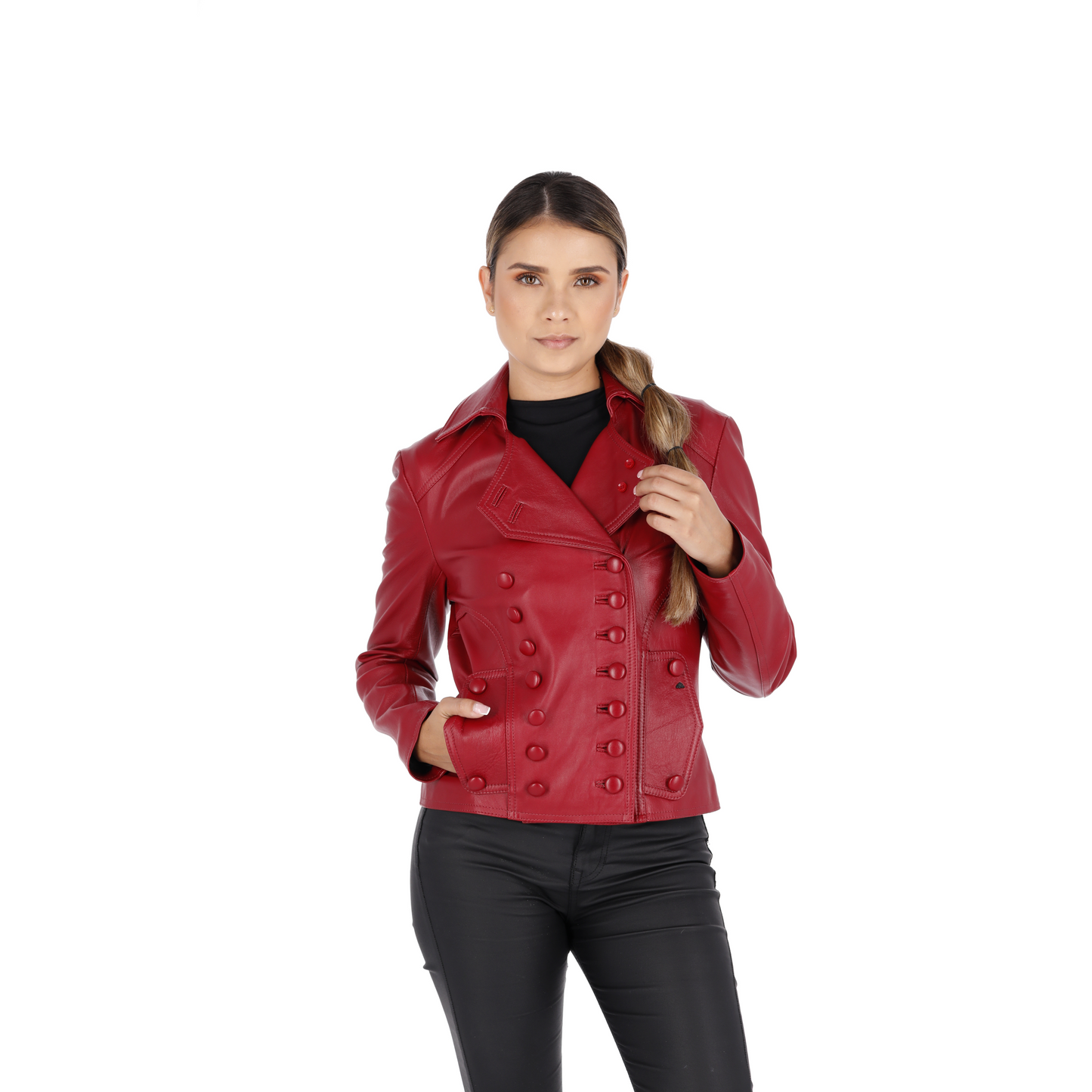 Chaqueta en cuero Rojo Africa