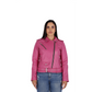 Chaqueta en Cuero Fucsia W48