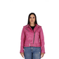 Chaqueta en Cuero Fucsia W48