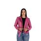 Chaqueta en Cuero Fucsia W48