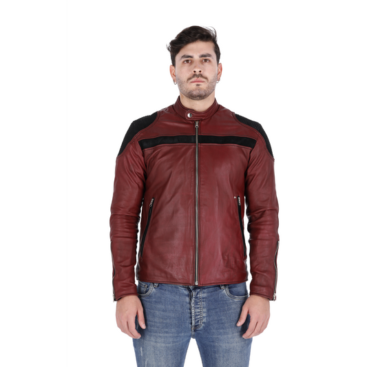 Chaqueta en Cuero Vinotinto LCHL153