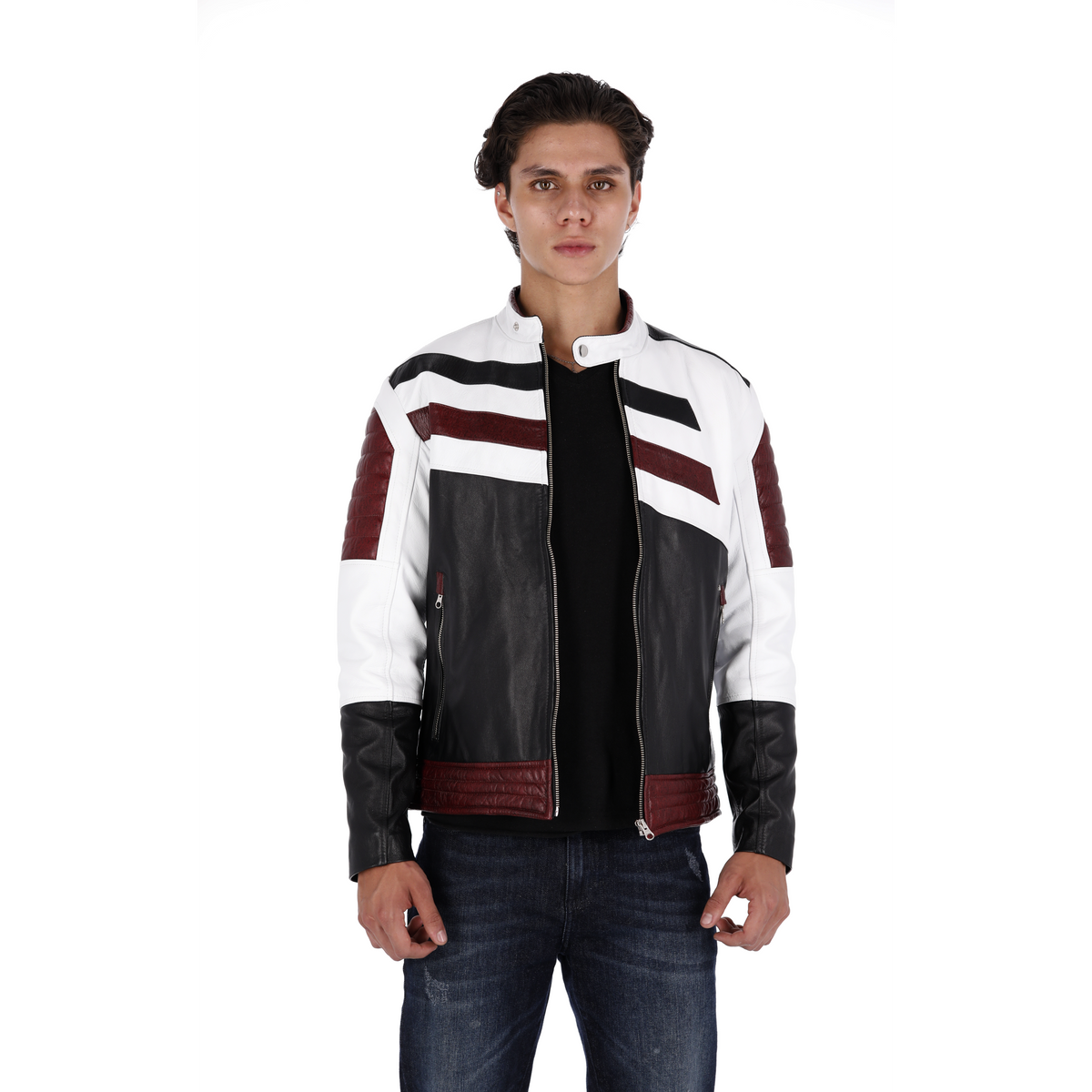 Chaqueta de Cuero Multicolor Denzel