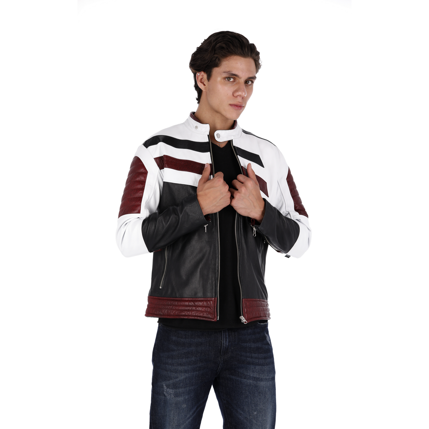 Chaqueta en Cuero Multicolor Denzel