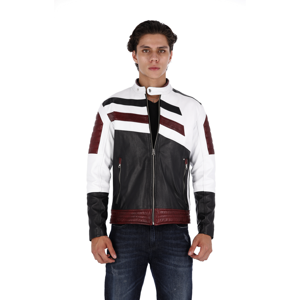 Chaqueta de Cuero Multicolor Denzel