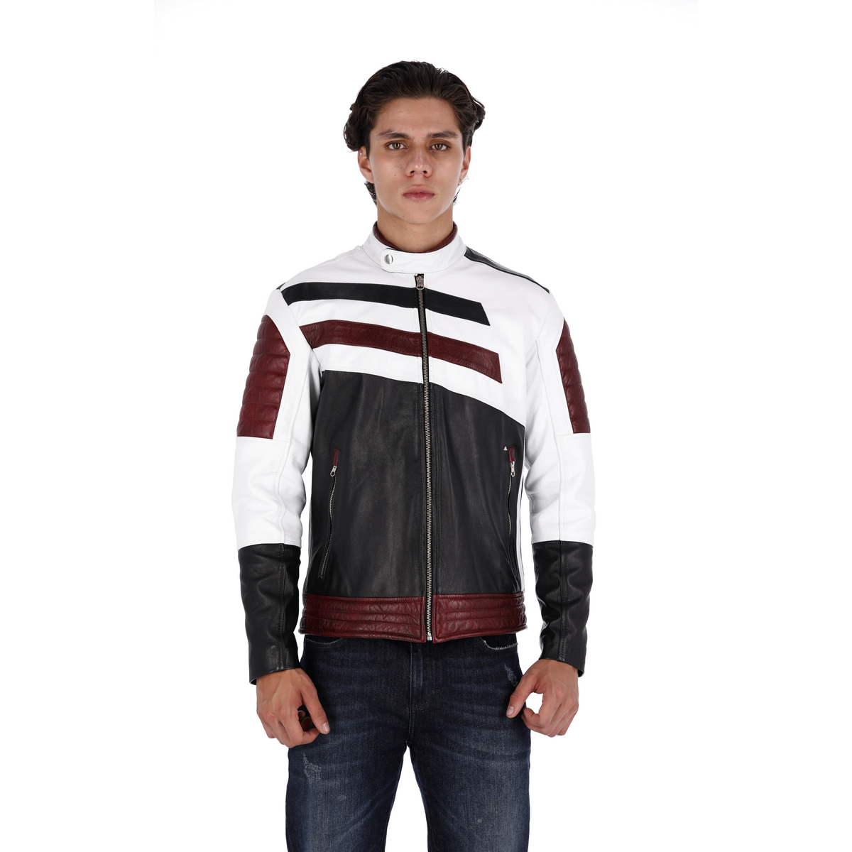 Chaqueta de Cuero Multicolor Denzel
