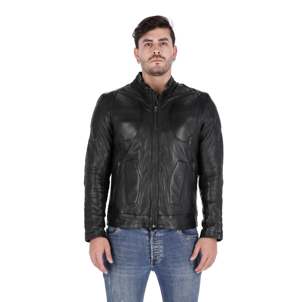 Chaqueta de Cuero Negro LCHL64