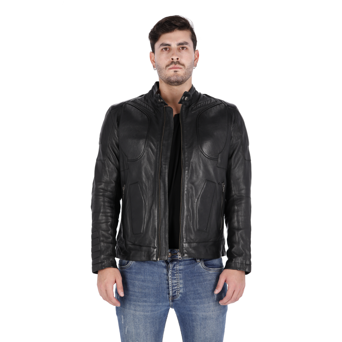 Chaqueta de Cuero Negro LCHL64