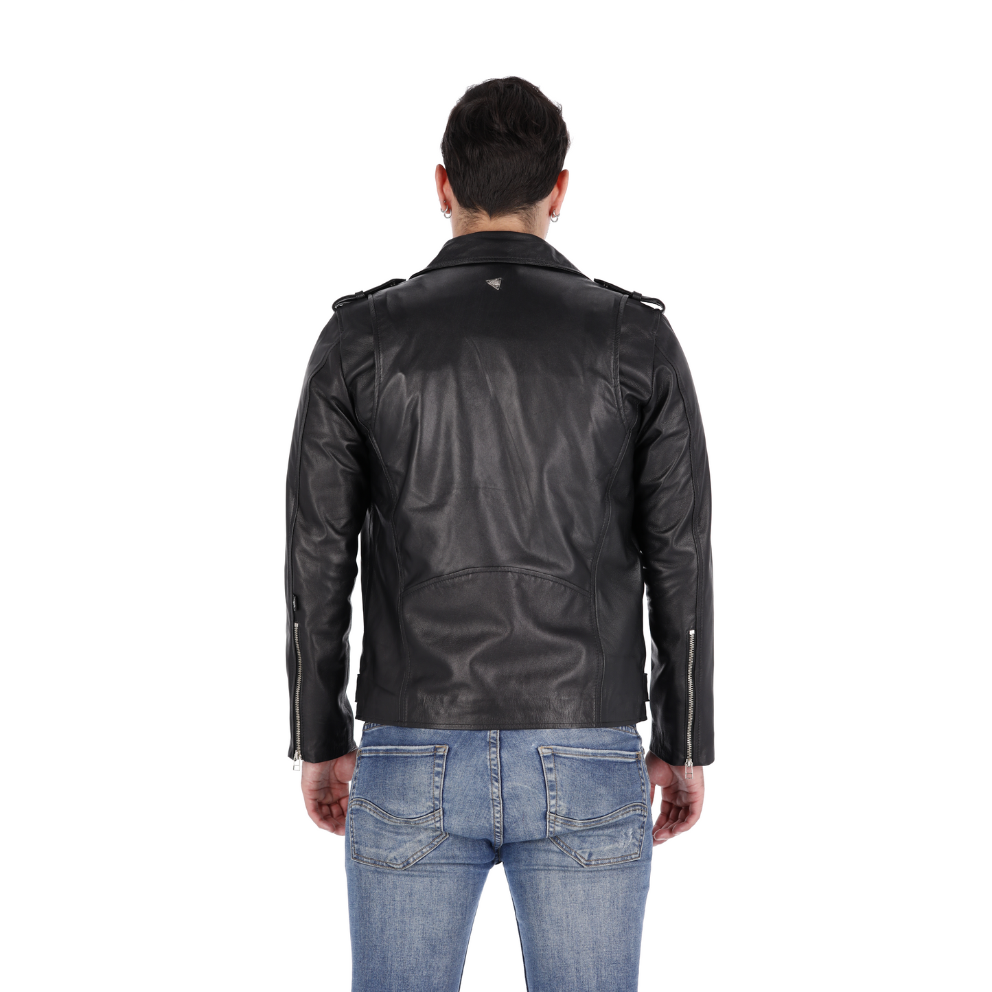 Chaqueta en Cuero Negro Bison