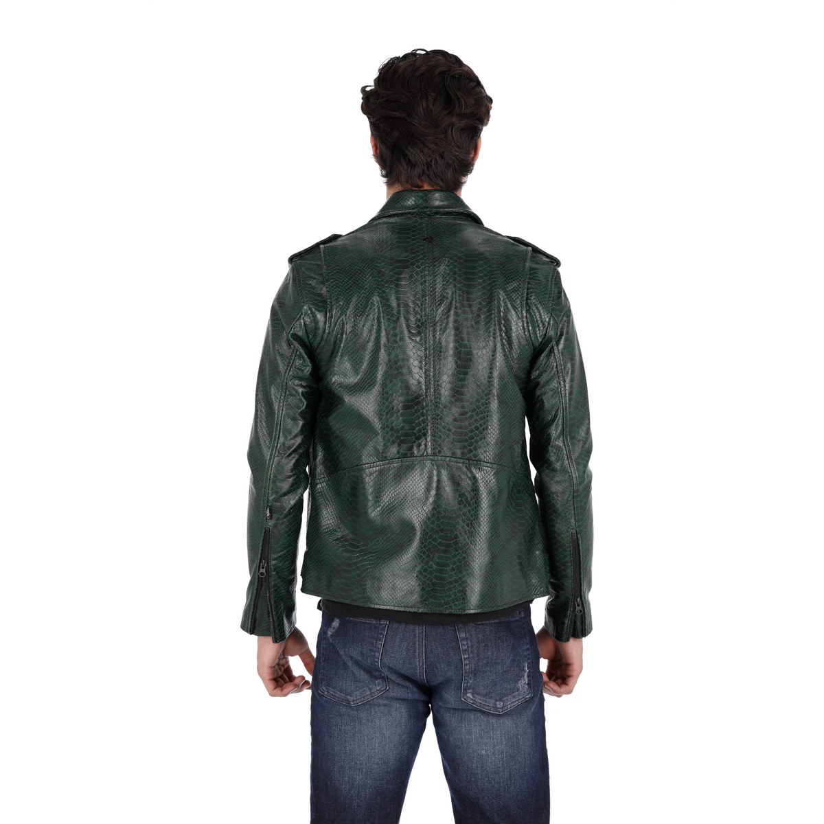 Chaqueta de Cuero Folia Verde Bison