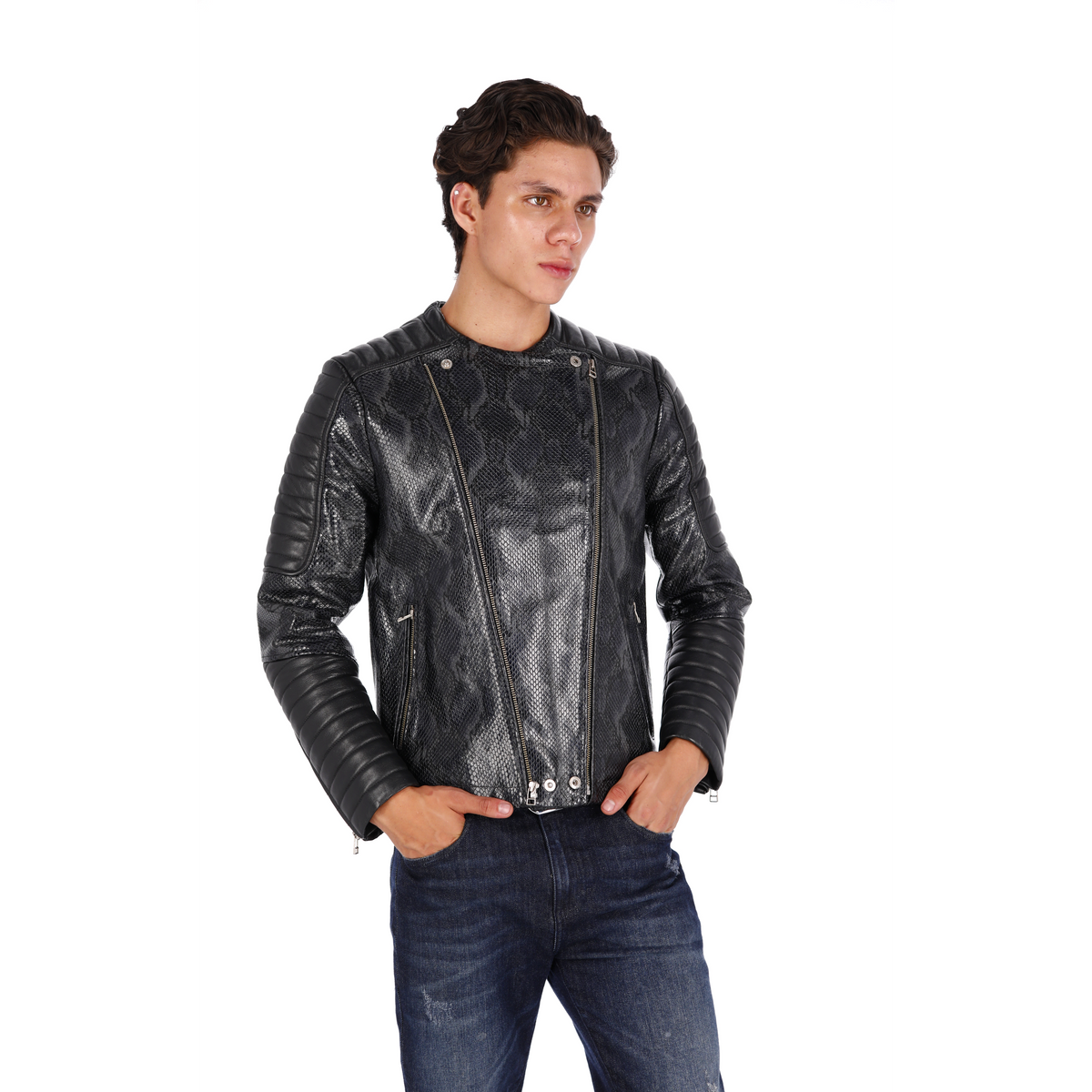 Chaqueta de Cuero Folia Negro Ragnar