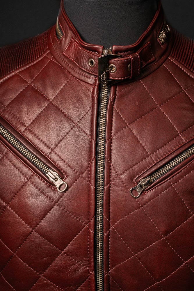 Chaqueta de Cuero Vinotinto Axel