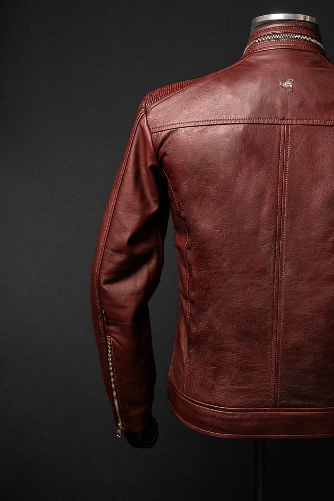Chaqueta de Cuero Vinotinto Axel