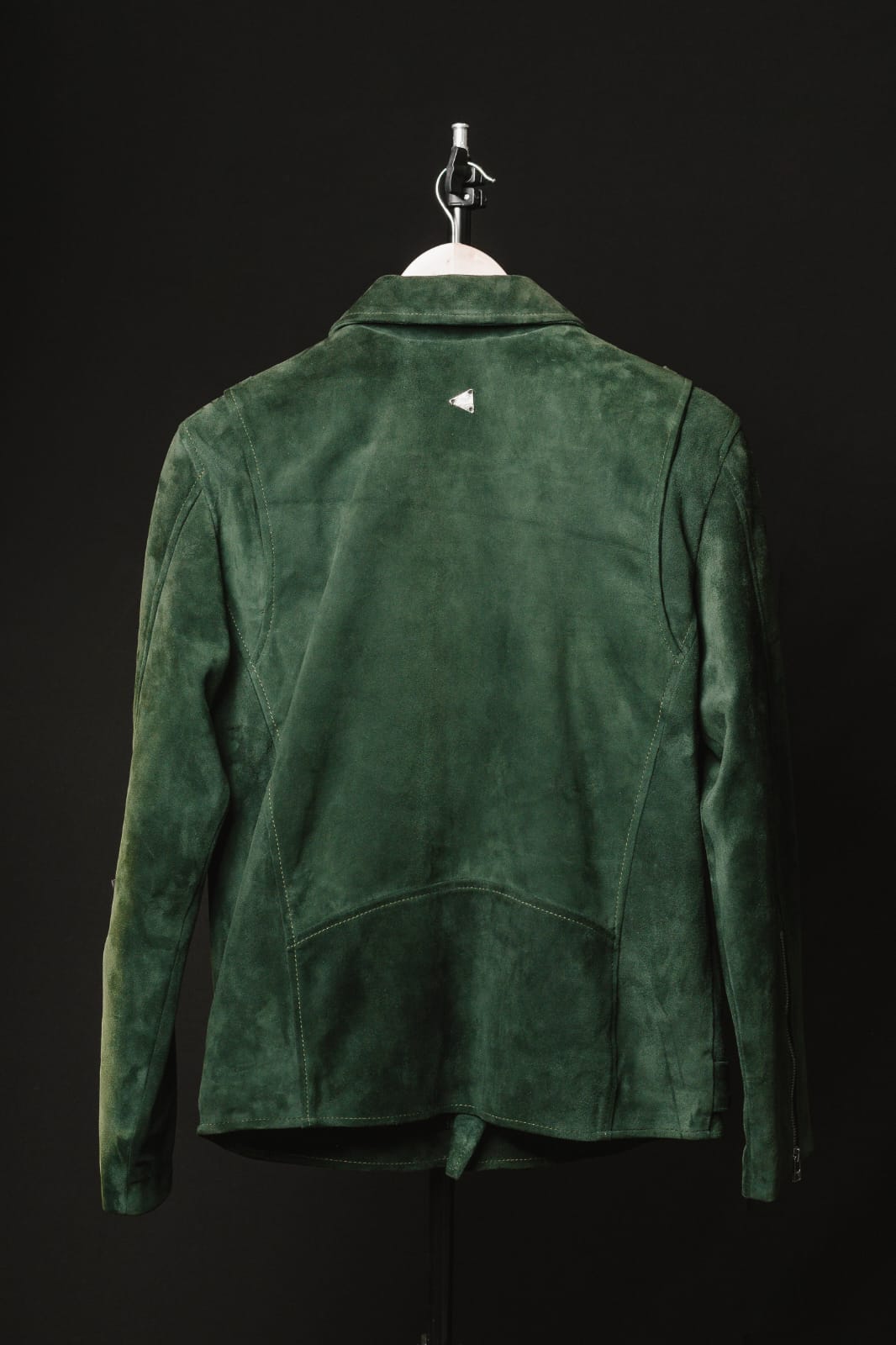 Chaqueta de Cuero Gamuza Verde Militar Bison