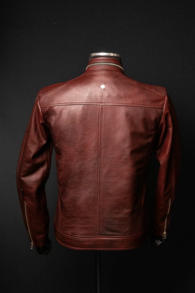 Chaqueta de Cuero Vinotinto Axel