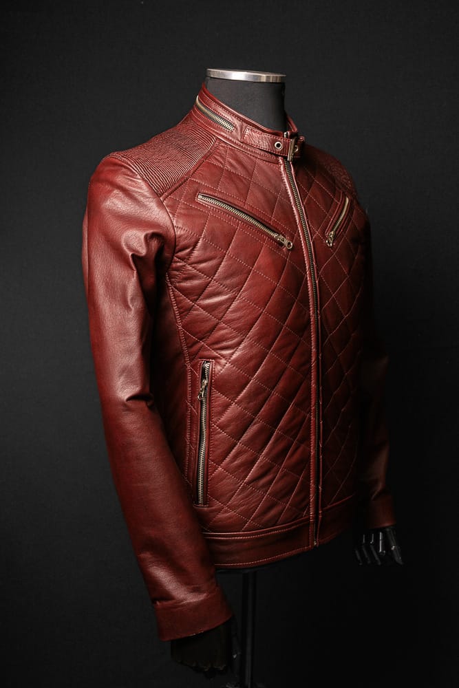 Chaqueta de Cuero Vinotinto Axel