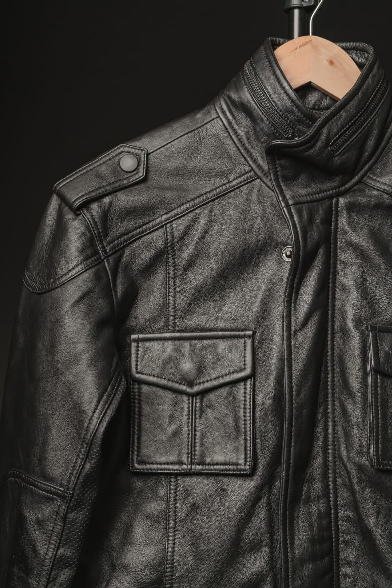 Chaqueta de Cuero Negro Fiyag Floki Marca La Chaqueteria