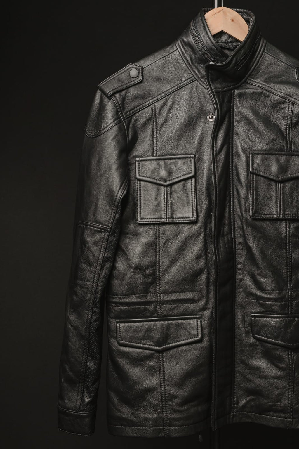 Chaqueta de Cuero Negro Fiyag Floki Marca La Chaqueteria