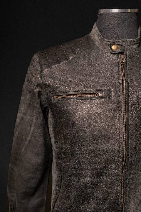 Chaqueta de Cuero Gris Envejecido SBK Marca La Chaqueteria