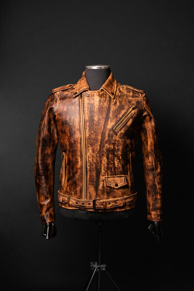 Chaqueta de Cuero Envejecido Natural Bison