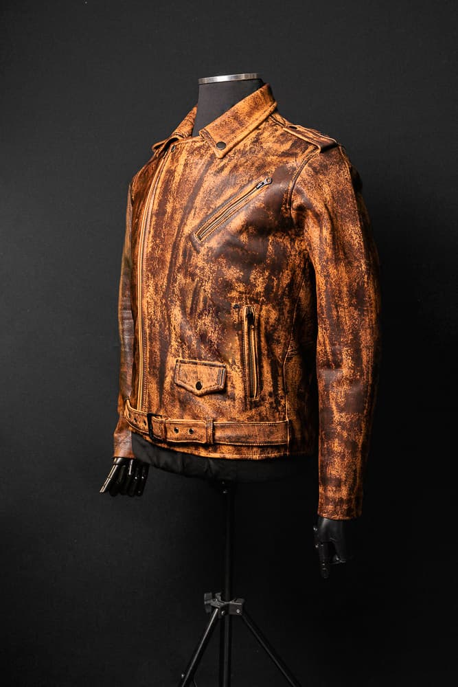 Chaqueta de Cuero Envejecido Natural Bison