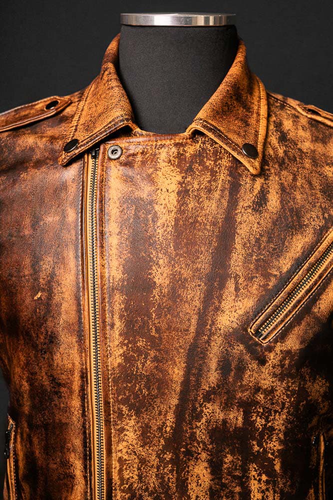 Chaqueta de Cuero Envejecido Natural Bison