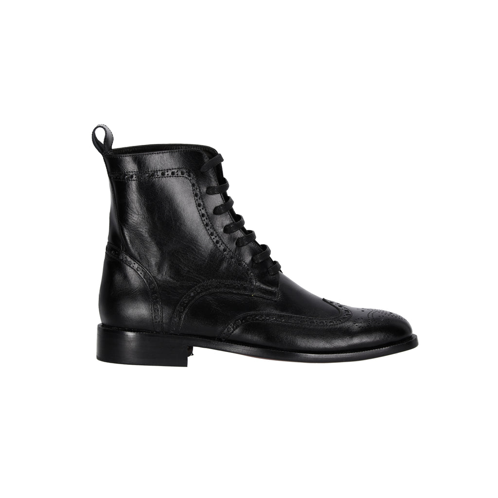 Botas en Cuero Negro Rushbell