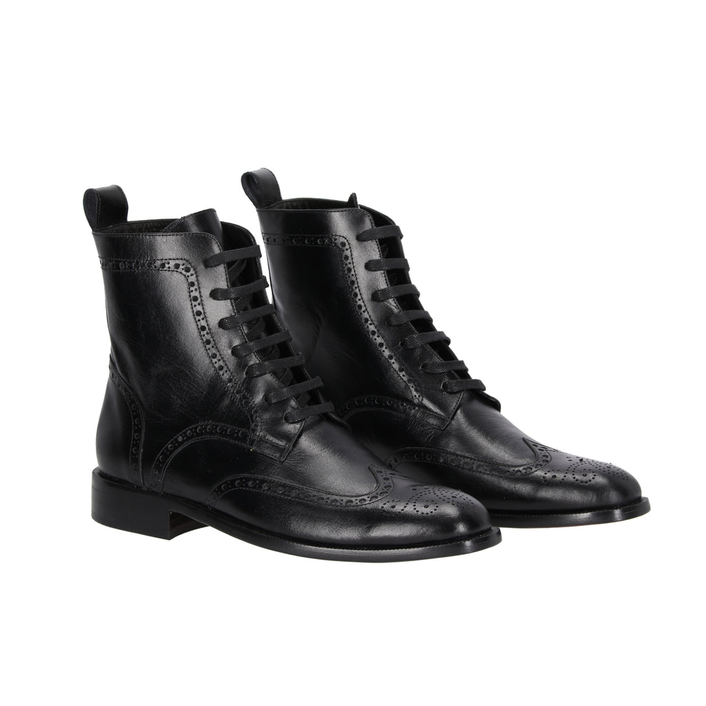 Botas en Cuero Negro Rushbell