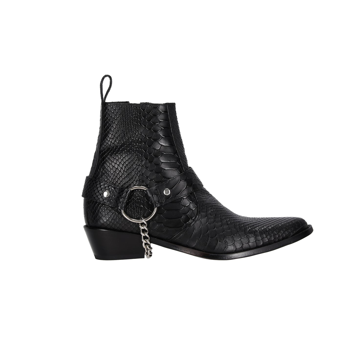 Botas Texana en Cuero Folia Cocodrilo Negro