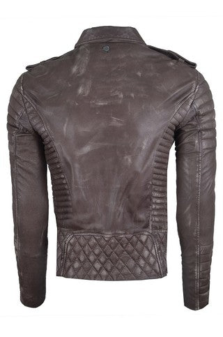 Chaqueta de Cuero Cafe Envejecido Blug