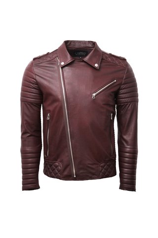 Chaqueta En Cuero Vinotinto Blug