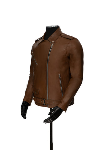 Chaqueta de Cuero Napa Miel Bison