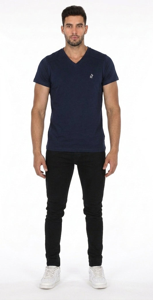 Camiseta Paralela Slimfit Azul Oscuro Marca La Chaqueteria