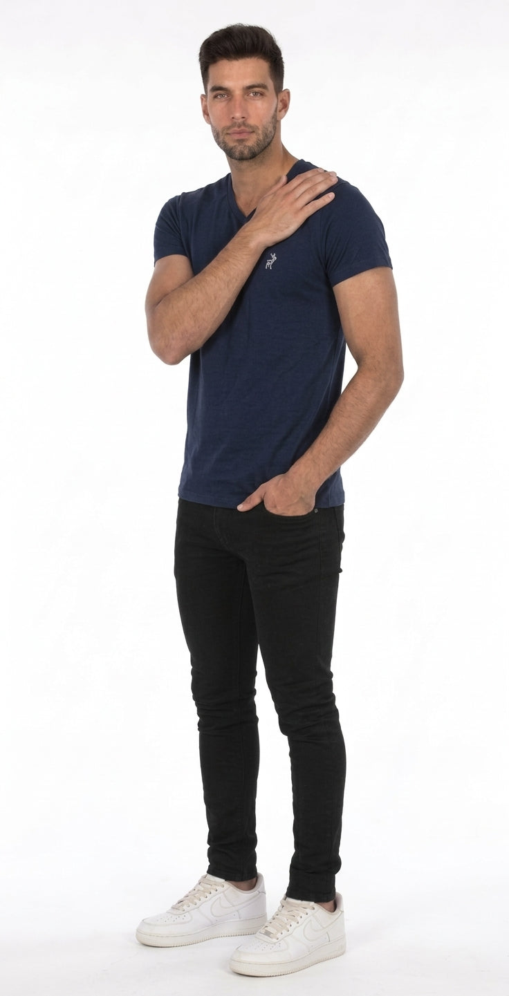 Camiseta Paralela Slimfit Azul Oscuro Marca La Chaqueteria