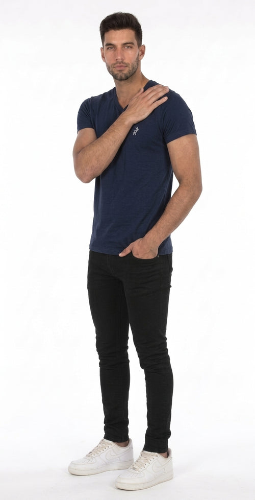 Camiseta Paralela Slimfit Azul Oscuro Marca La Chaqueteria