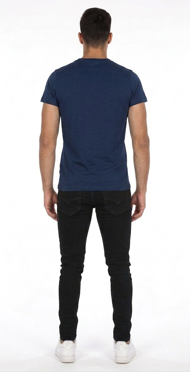Camiseta Paralela Slimfit Azul Oscuro Marca La Chaqueteria