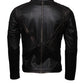 Chaqueta en Cuero Envejecido Negro LCHL27