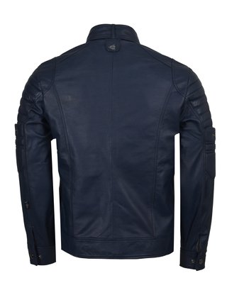 Chaqueta en Cuero Azul Garce