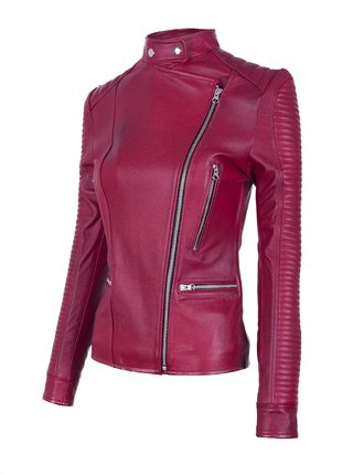 Chaqueta en Cuero Vinotinto W15