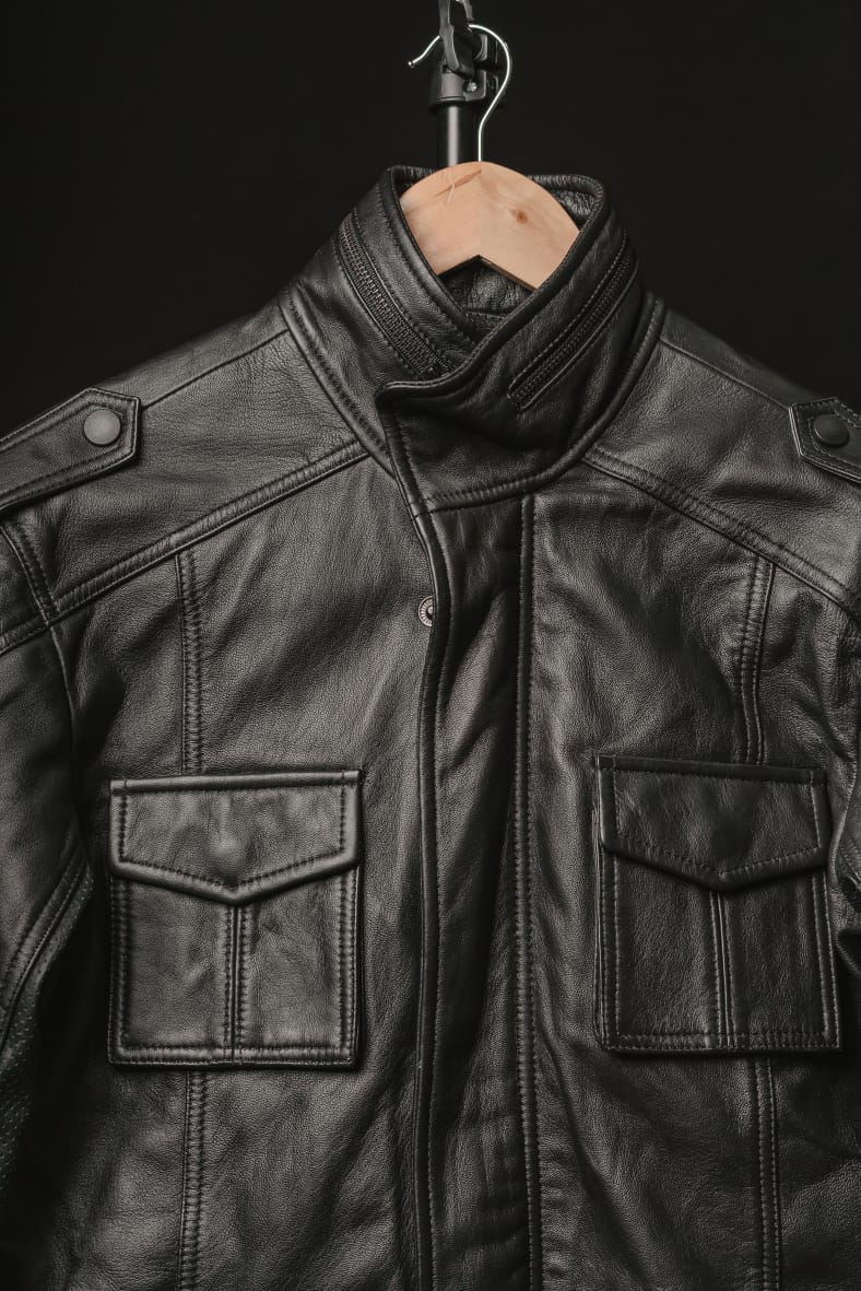 Chaqueta de Cuero Negro Fiyag Floki Marca La Chaqueteria