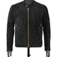 Chaqueta en Cuero Gamuza Negro LCHL31