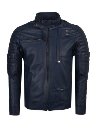 Chaqueta en Cuero Azul Garce