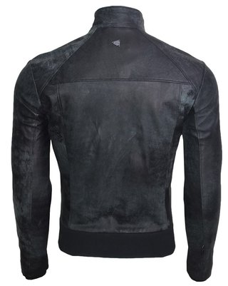 Chaqueta de Cuero Raspado Azul LCHL22