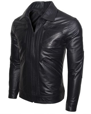 Chaqueta de Cuero Negro LCHL26