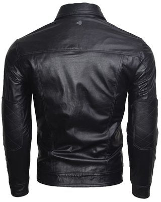 Chaqueta de Cuero Negro LCHL26
