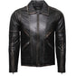 Chaqueta en Cuero Envejecido Negro LCHL27