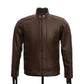 Chaqueta en Cuero Envejecido Cafe LCHL31