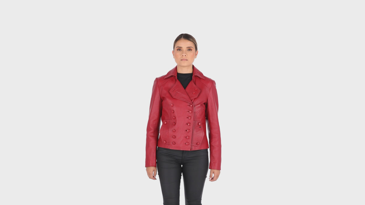 Chaqueta en cuero Rojo Africa